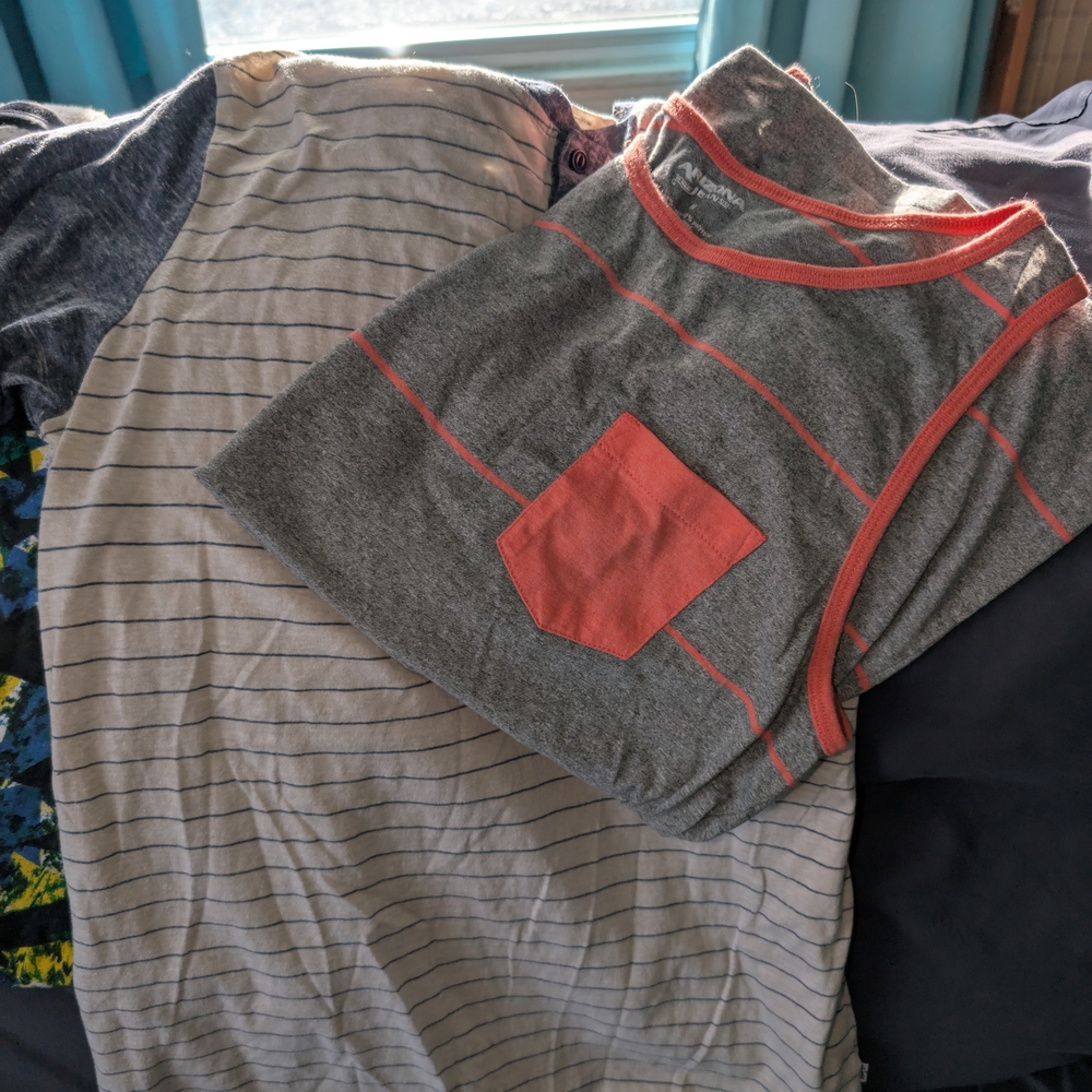 4 Men's Orange and Gray Tank Tops Casual Comfort Men's Four Shirts